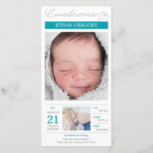 Faire-part de naissance de bébé garçon joliment do