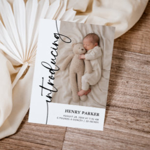 Faire-part de naissance de bébé photo moderne