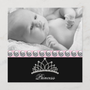 Faire-part de naissance de bébé princesse rose