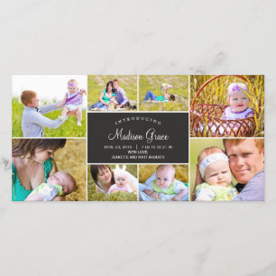 Faire-part de naissance de collage élégant - Charb