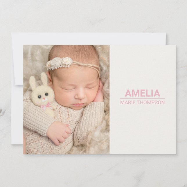 Faire-part de naissance de collage photo pour fill (Devant)