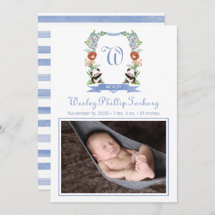 Faire-part de naissance de crête des animaux de la