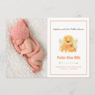 Faire-part de naissance de CUB de lion