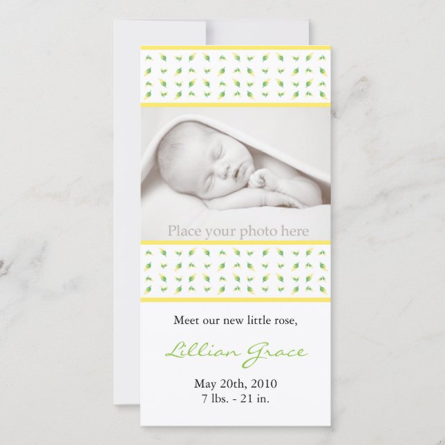 Faire-part de naissance de fille - Carte photo (Devant)