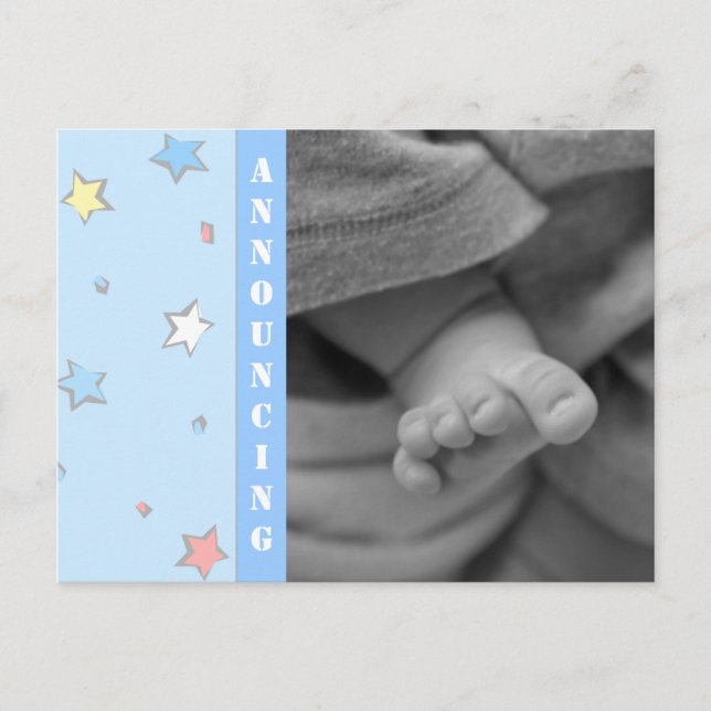 Faire-part de naissance de garçon (Devant)