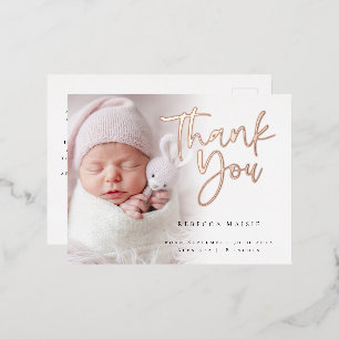 Faire-part de naissance de Merci à huile superposé