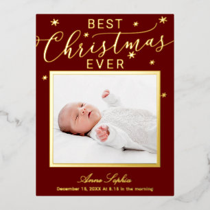Faire-part de naissance de Noël Photo Script Éléga