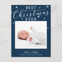 Faire-part de naissance de Noël Photo Script éléga