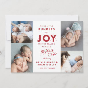 Faire-part de naissance de Noël Twin Baby