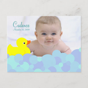 Faire-part de naissance de photo de bain moussant