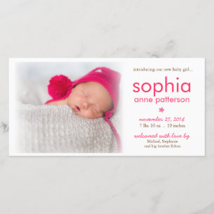 Faire-part de naissance de photo de bébé de