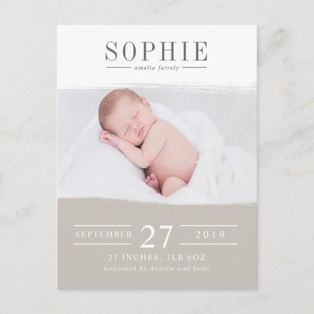 Faire-part de naissance de photo de perfection de (Devant)