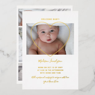 Faire-part de naissance de photos de nouveau-nés m