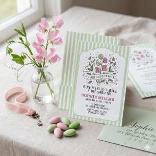 Faire-part de naissance de pois de senteur botaniq