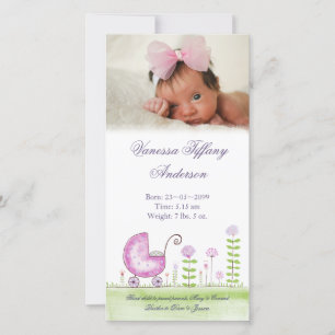 Faire-part de naissance de poussette de bébé