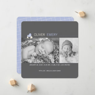 Faire-part de naissance de poussin à oeufs éclos