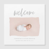 Faire-part de naissance de script d'accueil