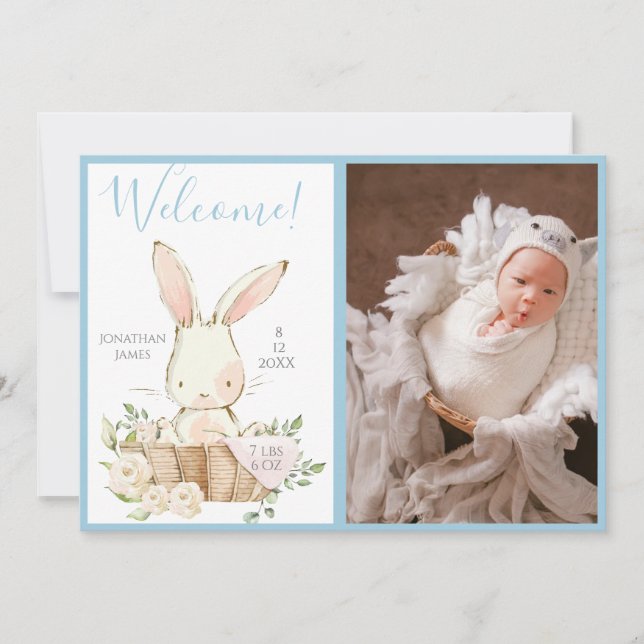 Faire-part de naissance de script photo pour bébé  (Devant)