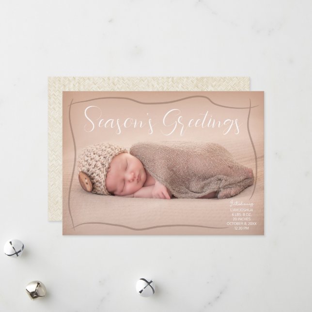 Faire-part de naissance de vacances - Cartes de No (Devant/Arrière en situation)