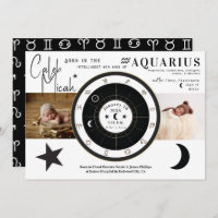 Faire-part de naissance des signes zodiac Aquarius