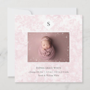 Faire-part de naissance d'hiver fille bébé