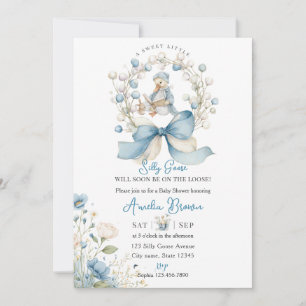 Faire-part de naissance d'outarde fantaisiste bleu