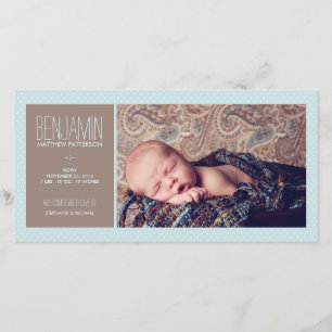 Faire-part de naissance doux de bébé de photo de
