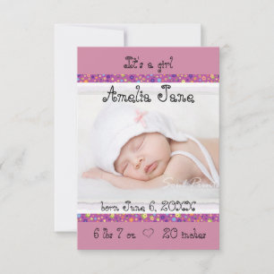 Faire-part de naissance d'une petite fille nouveau