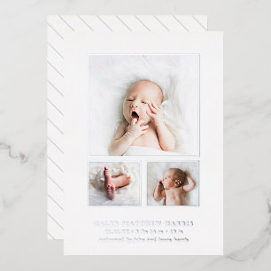 Faire-part de naissance élégant avec collage de ph