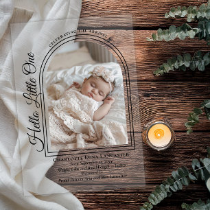 Faire-part de naissance élégant avec photo en arc