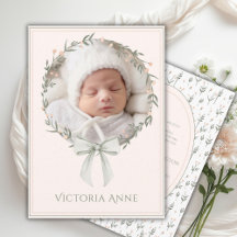 Faire-part de naissance élégant vintage pour bébé 