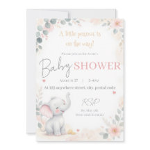 Faire-part de naissance éléphant aquarelle