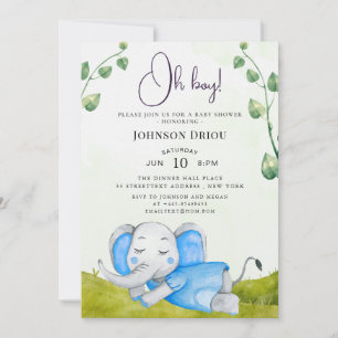 Faire-Part de Naissance Éléphant Oh Boy