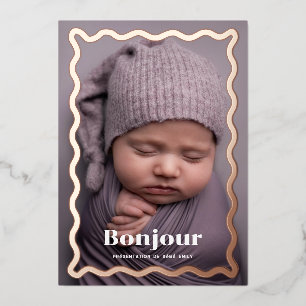  Faire-part de naissance fantaisiste en or rose