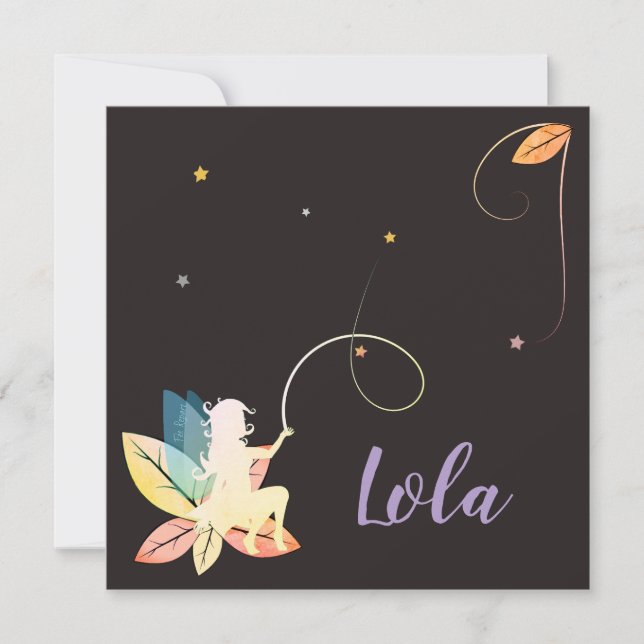 Faire-part de naissance fée de l'automne (Devant)
