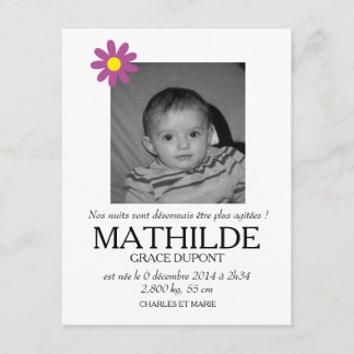 Faire-part de naissance - Fille