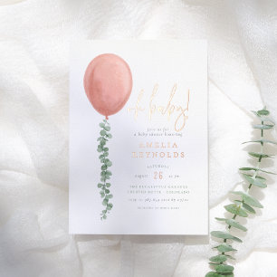 Faire-Part de Naissance Fille au Ballon en Eucalyp