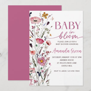 Faire-Part de Naissance Fleurie Baby In Bloom