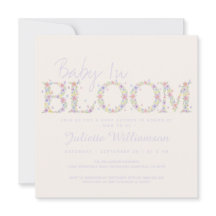 Faire-Part de Naissance Fleurie Papillon Baby In B
