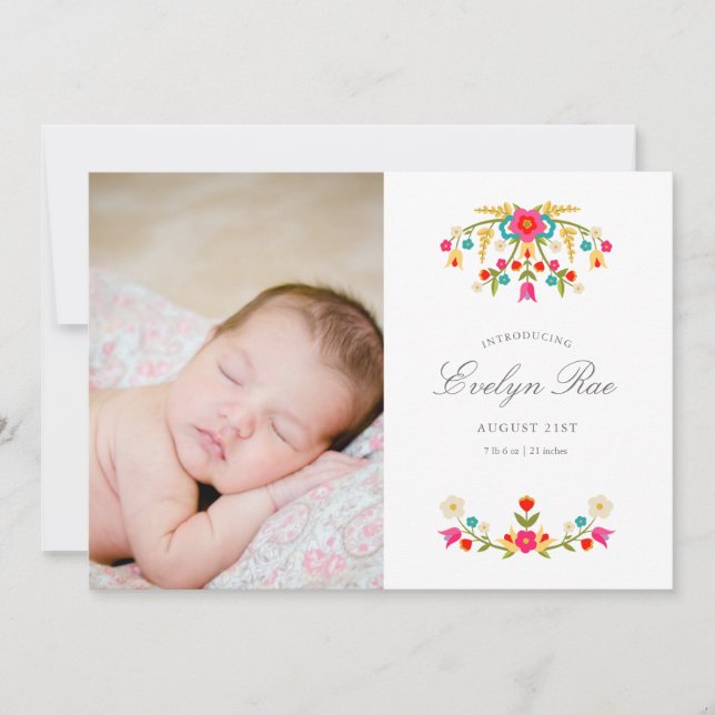 Faire-part de naissance Fleurs Pays (Devant)