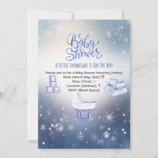 Faire-part de naissance Flocon de neige d'hiver