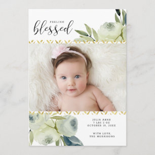 Faire-part de naissance floral d'aquarelle avec