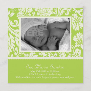 Faire-part de naissance floral de chaux