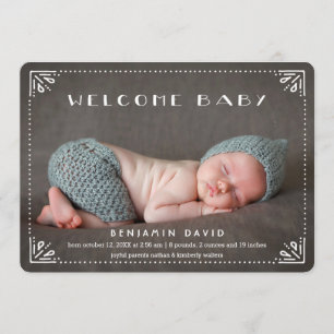 Faire-part de naissance gentiment encadré bienvenu
