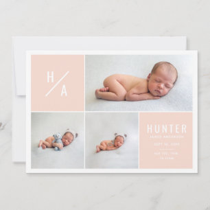 faire-part de naissance géométrique multiphoto mod
