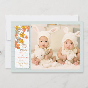 Faire-part de naissance heureux de photo d'automne