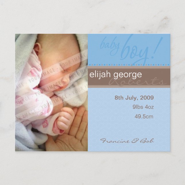 FAIRE-PART DE NAISSANCE :: joie pure - garçon (Devant)