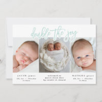 Faire-part de naissance jumeau multiphoto