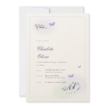 Faire-part de naissance Lavande et Papillon