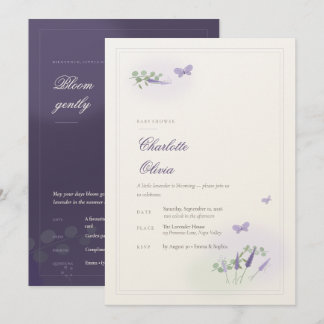 Faire-part de naissance Lavande et Papillon